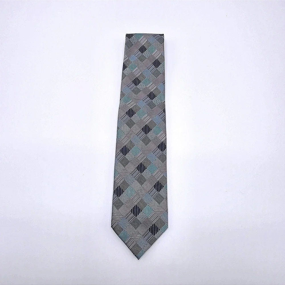 Alexander‎ Julian Colours Mens Geometric Pattern Polyester Tie